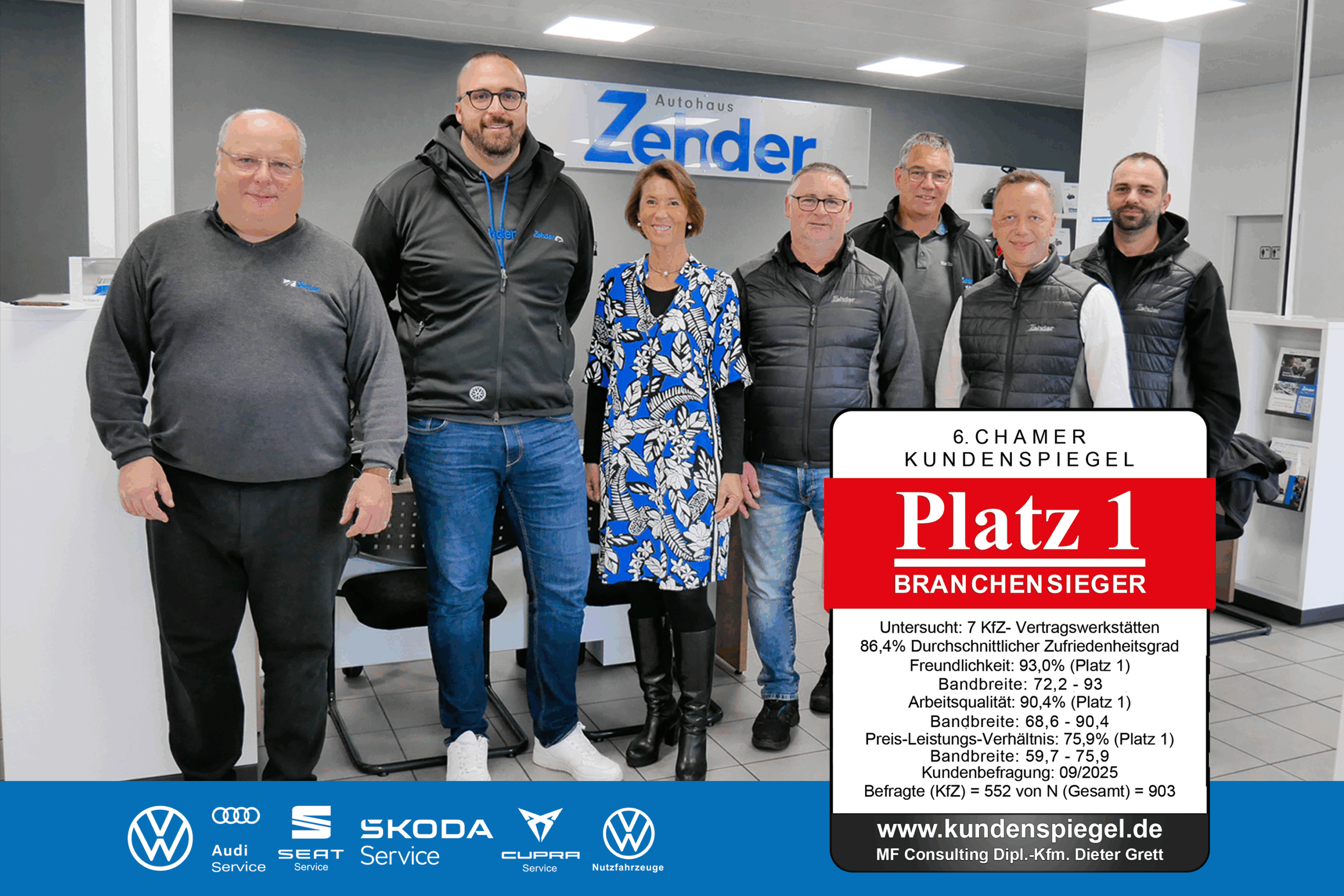 Auszeichnung Chamer Kundenspiegel 2025 Autohaus Zehder 1