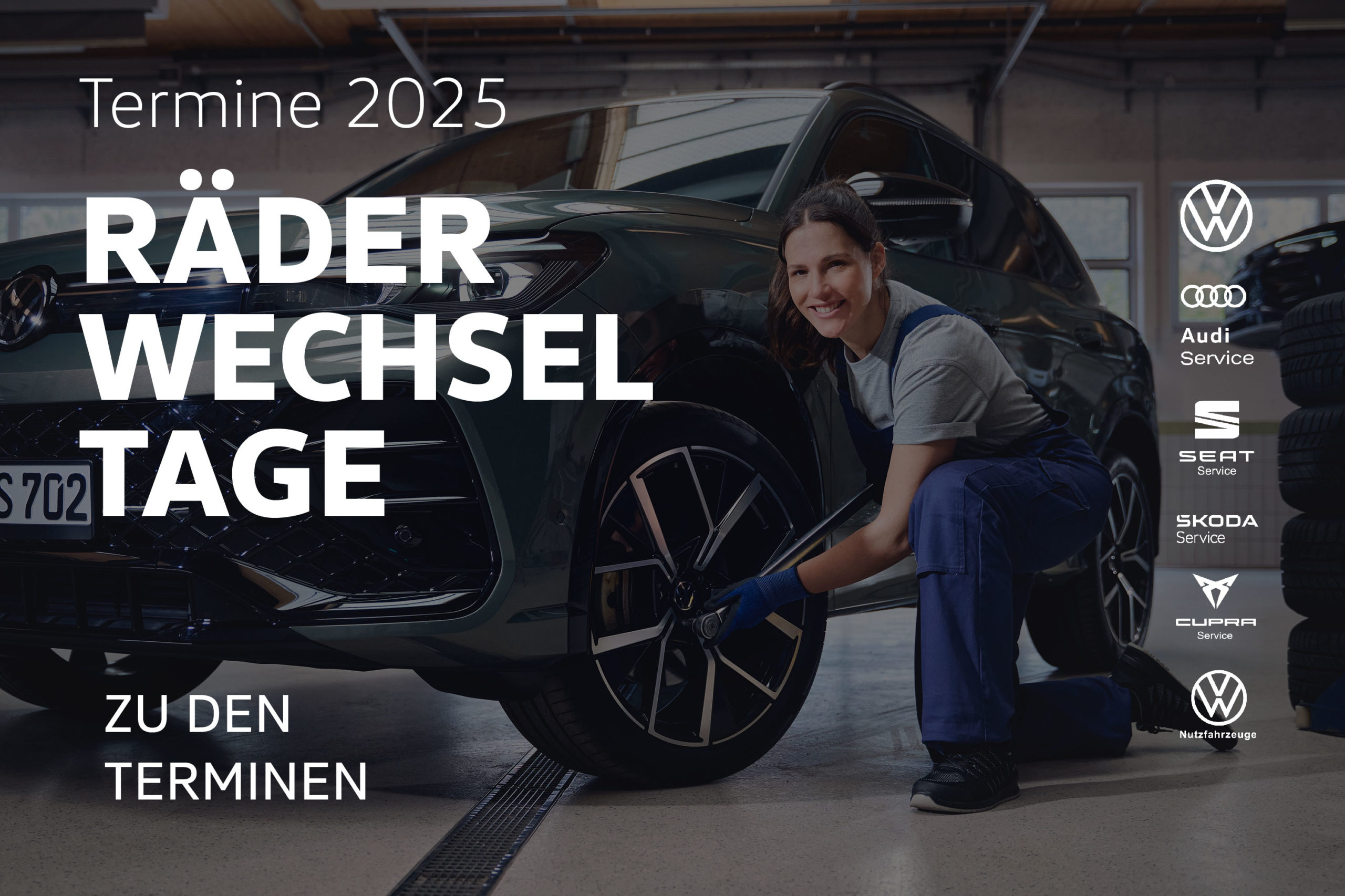 Räderwechsel Winter 2025 Oktober Werkstatt Auto Cham Autohaus Zehder Volkswagen Seat Cupra Skoda Volkswagen Nutzfahrzeuge 1-02